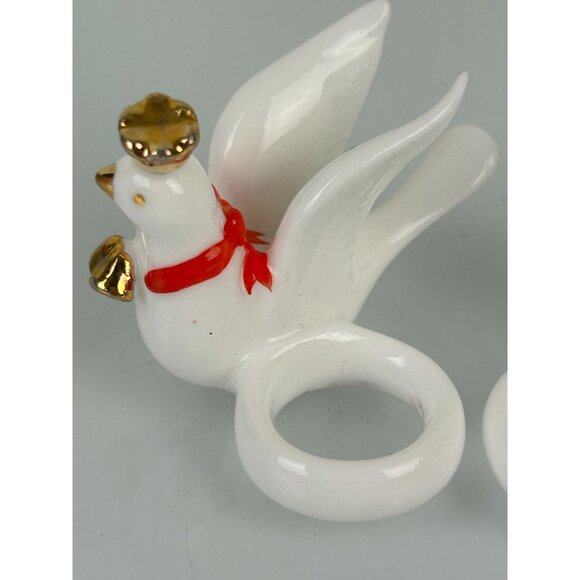 Napcoware Dove Taper Candle Huggers Christmas Holiday Decor Ceramic Taiwan VTG - Picture 7 of 16